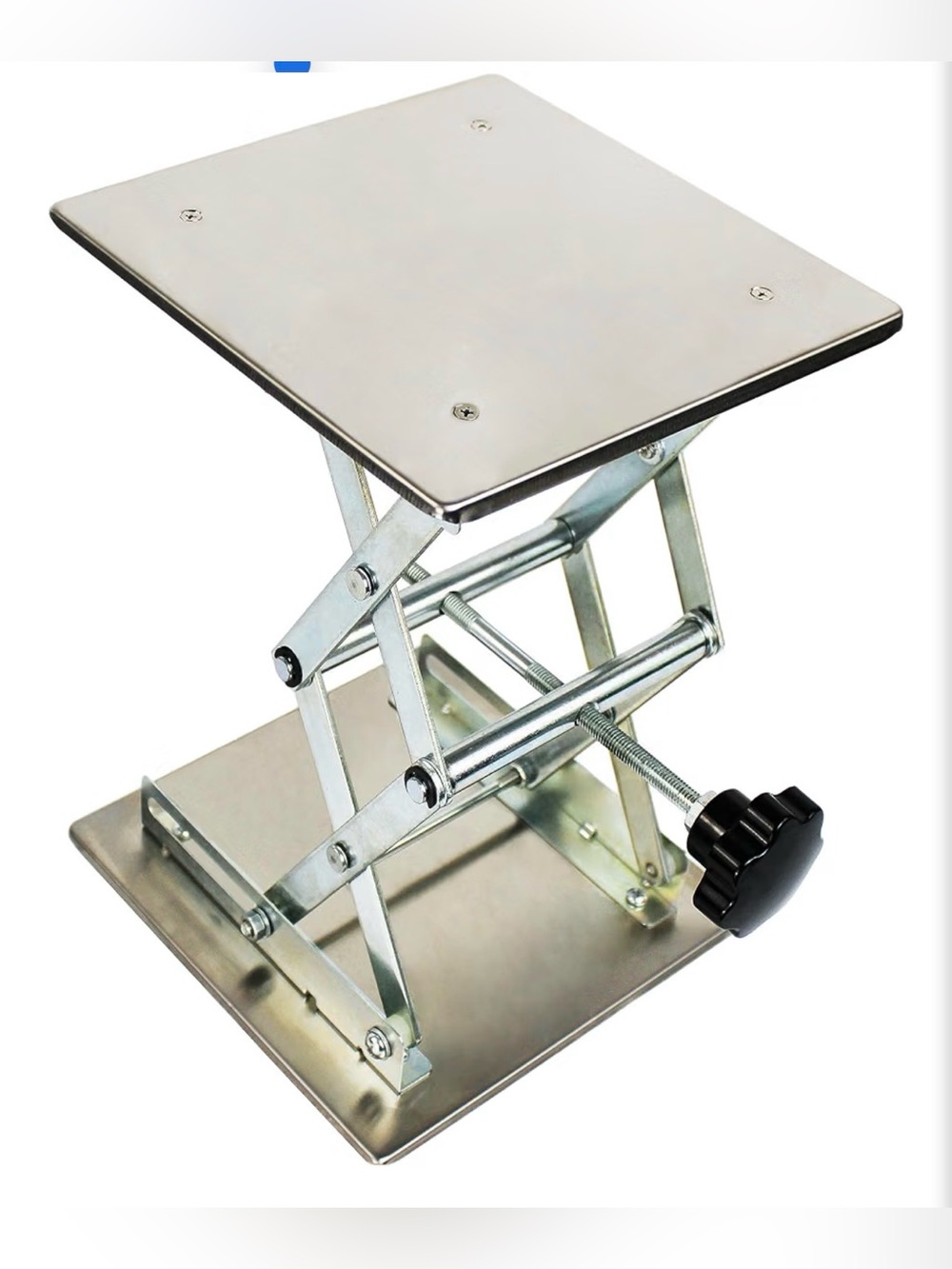 Adjustable Lab Jack Lift Stand - Silver 8” x 8”